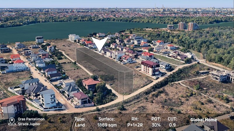 Pantelimon Teren dezvoltare 1.869 mp  PUD aprobat Str. Jupiter,