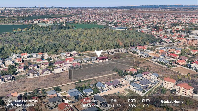 Pantelimon Teren dezvoltare 1.869 mp  PUD aprobat Str. Jupiter,